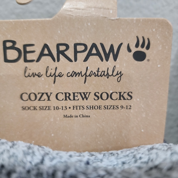 BEARPAW 4 Pairs Cozy Crew Socks Shoe size 9-12 sock size 10-13 - Picture 4 of 4